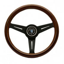 Volant Bois D'acajou Classic Line Années 70 (Nardi) Noir Mat Pour Alfa Roméo Spider Série IV