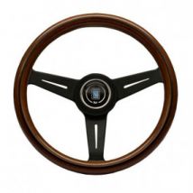 Volant Bois D'acajou Classic Line Années 70 (Nardi) Noir Mat Pour Mitsubishi Pajero V20-V23 Et V24