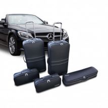 Bagagerie Sur-mesure Mercedes Classe C A205 Cabriolet (2016+) - 5 Valises Pour Coffre En Cuir Partiel