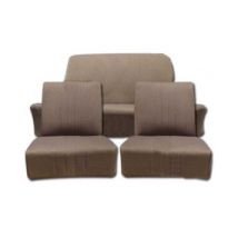 Garnitures De Sièges Avant Et Banquette Sans Accoudoirs Arrière Peugeot 203 Berline En Tissu Écorce Marron