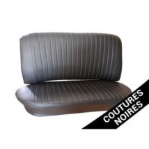 Garnitures De Banquette Arrière Renault 8 Gordini En Simili Cuir Noir Coutures Noires