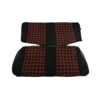 Garnitures Siège Avant Et Banquette Arrière VW Golf 1 GTI En Tissu Écossais Noir Et Rouge