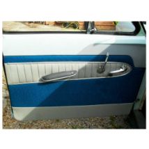 Conjunto de 4 painéis de porta Simca Ariane em tecido azul / imitação cinza