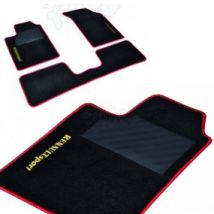 Tapis Auto Avants+arrières Renault Clio 2 RS - Moquette Velours Noir Surjet Rouge