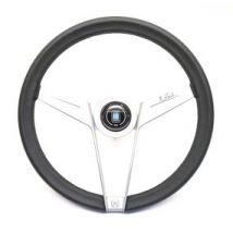 Volant En Cuir Noir Avec Anneau Blanc Nardi Novantesimo