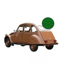 Capote Citroen 2CV Avec Fermeture Extérieure En Vinyle Vert Tuilerie Qualité Origine (gros Grain)
