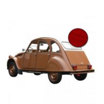 Capote Citroen 2CV Avec Fermeture Extérieure En Vinyle Rouge Qualité Origine (gros Grain)