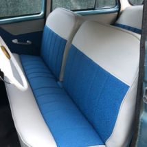 Simca Aronde P60 Sitzbezüge Vorne Und Hinten In Blauem Stoff (Diamanté) Und Grauem Imitat (Piedra)