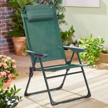 Folding Garden Chair Green H112 x W65 x D40cm