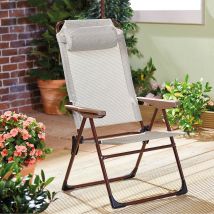 Folding Garden Chair Moonstone H112 x W65 x D40cm