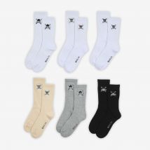 Chaussettes X6 Crew One Piece  Blanc/beige