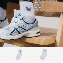 Mid Crew Butterfly 2pk  Blanc/multicolore   - Enfant -