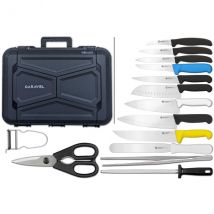 Valise Caravel Compact 5 ustensiles + 9 couteaux Supra Ambrogio Sanelli - Couteaux du Chef