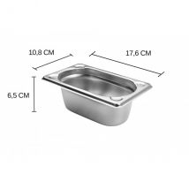 Bac gastronorme professionnel Hendi Kitchen Line modèle GN 1/9 hauteur 6,5cm - Couteaux du Chef - Couteaux du Chef