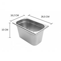 Bac gastronorme professionnel Hendi Kitchen Line modèle GN 1/4 hauteur 15cm - Couteaux du Chef - Couteaux du Chef