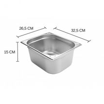Bac gastronorme professionnel Hendi Kitchen Line modèle GN 1/2 hauteur 15cm - Couteaux du Chef - Couteaux du Chef
