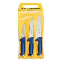 Pochette de 3 couteaux de boucher bleus DICK ERGOGRIP désosseur+saigner+boucher - Couteaux du Chef - Couteaux du Chef