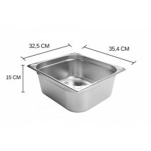 Bac gastronorme professionnel Hendi Kitchen Line modèle GN 2/3 hauteur 15cm - Couteaux du Chef - Couteaux du Chef