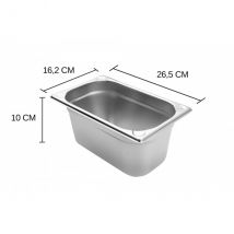 Bac gastronorme professionnel Hendi Kitchen Line modèle GN 1/4 hauteur 10cm - Couteaux du Chef - Couteaux du Chef