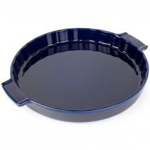 Plat pour tarte en céramique bleu modèle Appolia Peugeot - Couteaux du Chef
