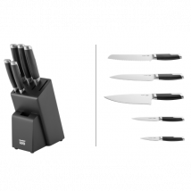 Ensemble bloc + 5 couteaux modèle Leo Graphite Berghoff - Couteaux du Chef
