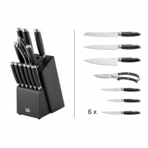 Ensemble bloc + 12 couteaux modèle Leo Graphite Berghoff - Couteaux du Chef