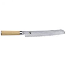 Couteau Kai Shun Classic White modèle pain 23cm lame damassée - Couteaux du Chef