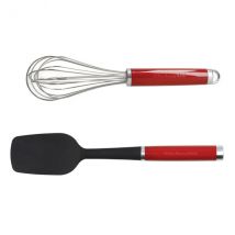 Set 2 ustensiles Kitchen Aid : fouet inox + spatule silicone - Couteaux du Chef