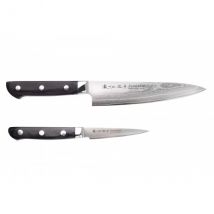 Coffret de couteaux japonais Satake Cutlery damas chef et office - Couteaux du Chef - Couteaux du Chef