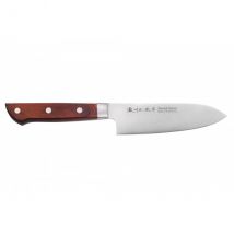 Couteau japonais santoku Satake Brown Pakka 15cm - Couteaux du Chef