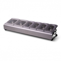 Saladette inox Ooni avec 6 bacs + couvercles - Couteaux du Chef - Couteaux du Chef
