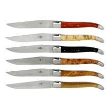 Coffret 6 couteaux de table bois précieux Forge de Laguiole - Couteaux du Chef - Couteaux du Chef
