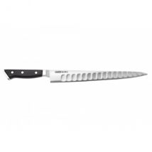 Lame en inox ACUTO440Trempe Sub Zero59HRC RockwellManche en pakkawoodMitre en inox + 3 rivetsForme occidentaleFabriqué au Japon - Couteaux du Chef - C