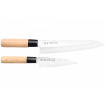 Coffret 2 couteaux chef + deba Tsuchime Satake Cutlery - Couteaux du Chef - Couteaux du Chef