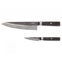 Coffret 2 couteaux de cuisine Fukito Ébène Damas VG10 - Couteaux du Chef - Couteaux du Chef