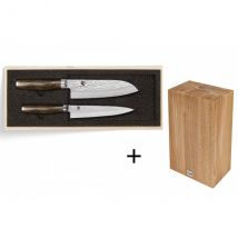 Coffret 2 couteaux japonais Kai et 1 bloc de couteaux - Couteaux du Chef - Couteaux du Chef