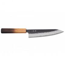 Couteau Yuzo Black AS japonais chef 18cm manche chêne brûlé - Couteaux du Chef - Couteaux du Chef