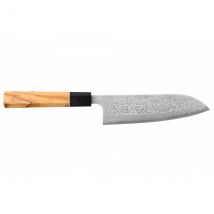 Couteau Yuzo Damas VG10 modèle santoku 16,5cm - Couteaux du Chef - Couteaux du Chef