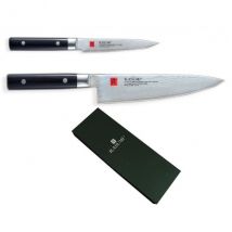 Coffret 2 couteaux office + chef Kasumi Standard lames damassées - Couteaux du Chef - Couteaux du Chef