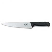 Couteau découper/cuisine lame dentée 19cm manche fibrox noir Victorinox - Couteaux du Chef