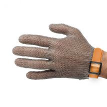 Gant de protection Niroflex en cotte de maille inox taille XL sangle orange - Couteaux du Chef