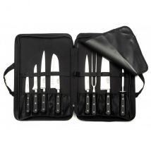 Trousse cuisinier avec 8 couteaux de cuisine Sabatier Trompette modèle Origin - Couteaux du Chef - Couteaux du Chef