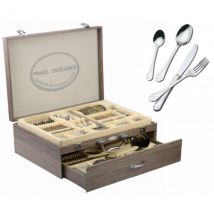 Ménagère 84 couverts inox coffret 1 tiroir qualité inox Pradel Excellence Ambiance - Couteaux du Chef