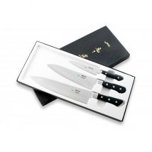 3 couteaux MAC PROFESSIONAL en coffret (office + 2 chefs) - Couteaux du Chef - Couteaux du Chef
