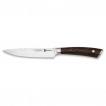 Couteau utile martelé Sakura 3 Claveles manche pakka 12,5cm - Couteaux du Chef