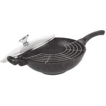 Wok en fonte d'aluminium 32cm effet pierre induction Pradel Excellence Premium - Couteaux du Chef - Couteaux du Chef