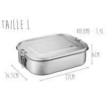 Lunch box Gefu tout inox - Couteaux du Chef - Couteaux du Chef