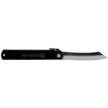 Couteau Higonokami luxe lame carbone manche gravé en laiton noir de 12cm - Couteaux du Chef - Couteaux du Chef