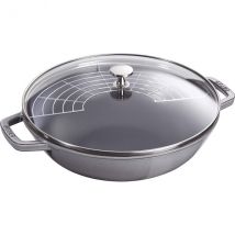 Wok STAUB fonte 30cm avec couvercle et grille - Couteaux du Chef - Couteaux du Chef