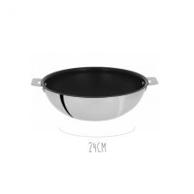 Wok anti-adhérent inox Cristel Casteline Amovible Exceliss - Couteaux du Chef - Couteaux du Chef